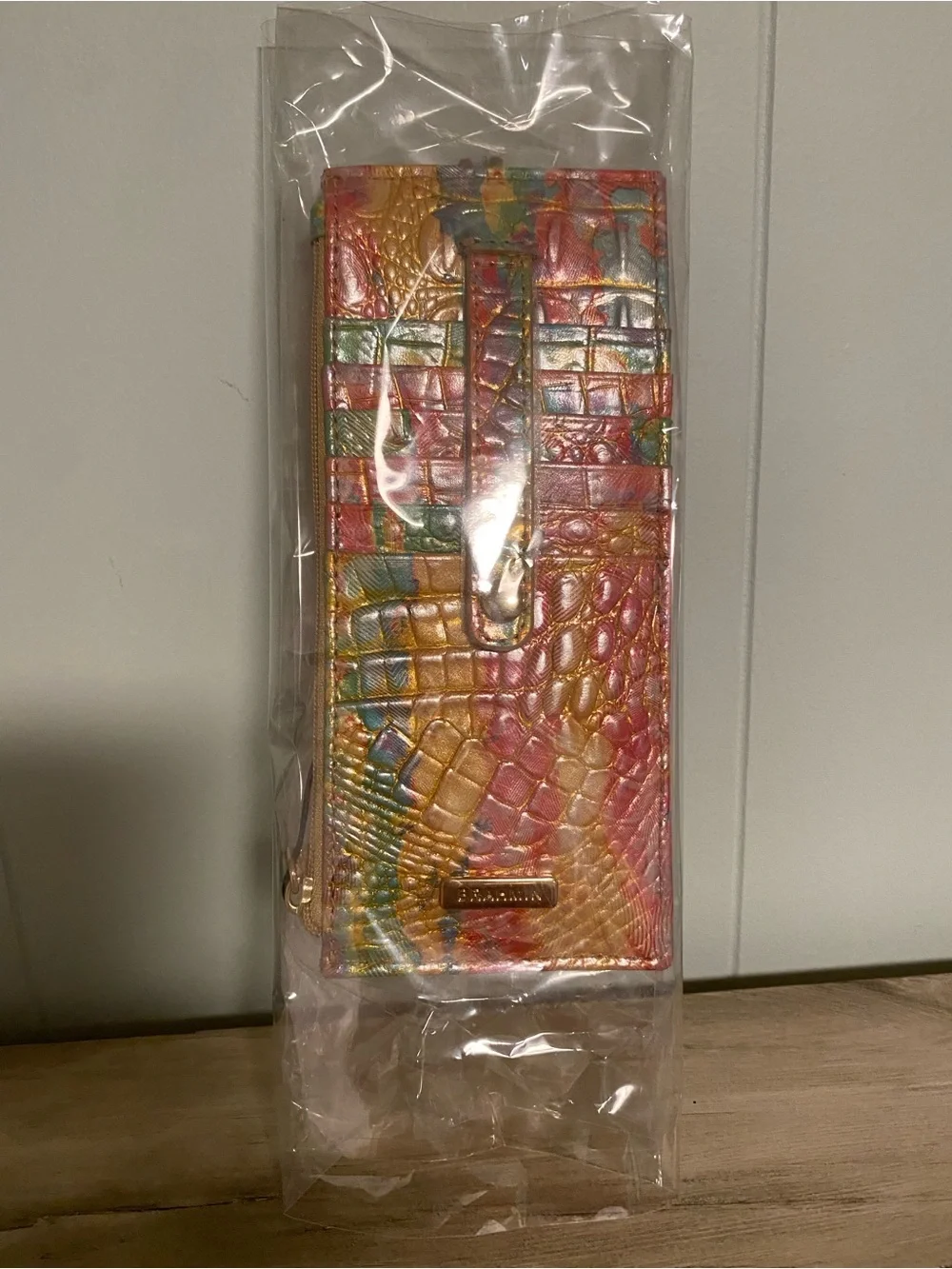 NWT Brahmin Colorful Croc-Embossed Long Credit Card Wallet - Multicolor